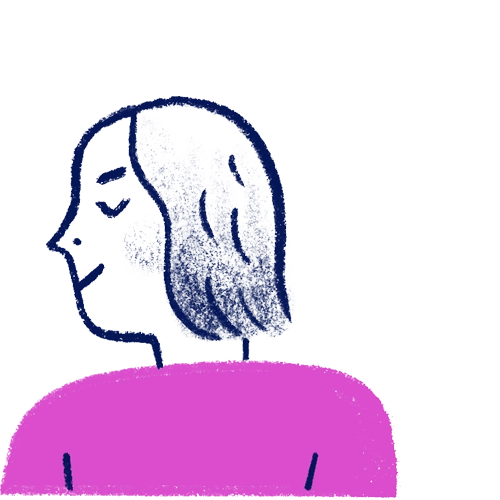 ilustración de una mujer mirando de lado
